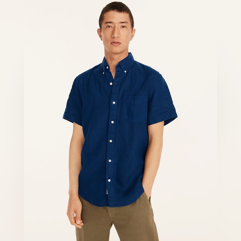 J. Crew Short-sleeve Baird McNutt Irish linen shirt